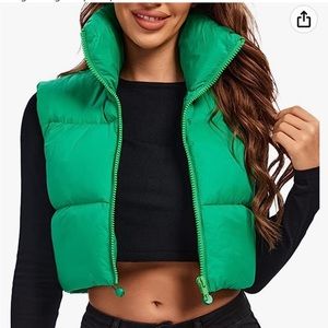 Cropped puffer vest